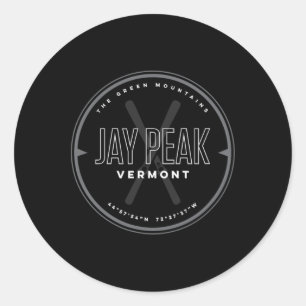 Jay Peak Vermont Ski Classic Round Sticker