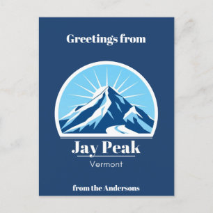 Jay Peak Vermont ski resort vacation blue Postcard