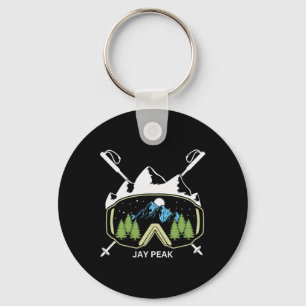 Jay Peak Vermont Skiing Skier Ski Goggles And Pole Key Ring