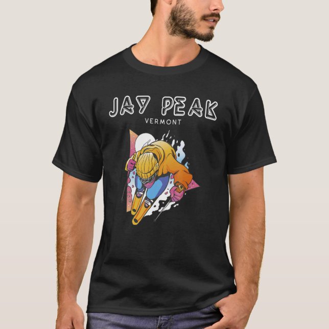 Jay Peak Vermont USA Retro Ski T-Shirt (Front)