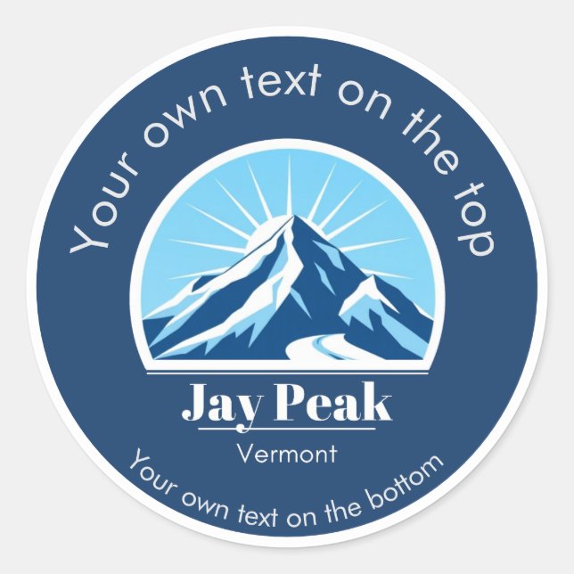 Jay Peak Vermont USA ski resort vacation  Classic Round Sticker (Front)