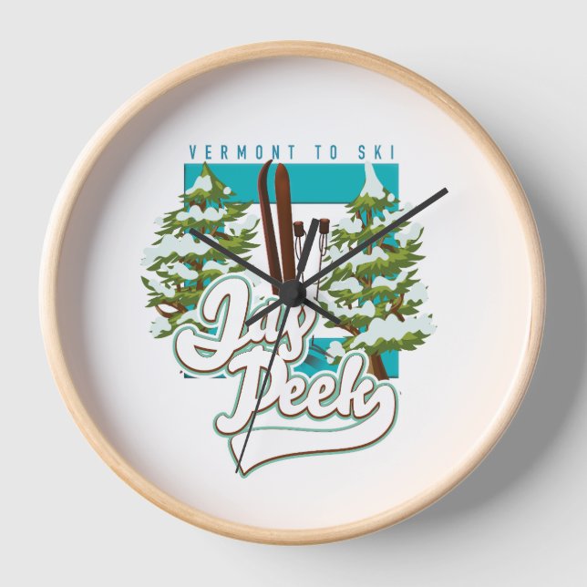 Jay Peek Vermont ski logo Clock (Front)