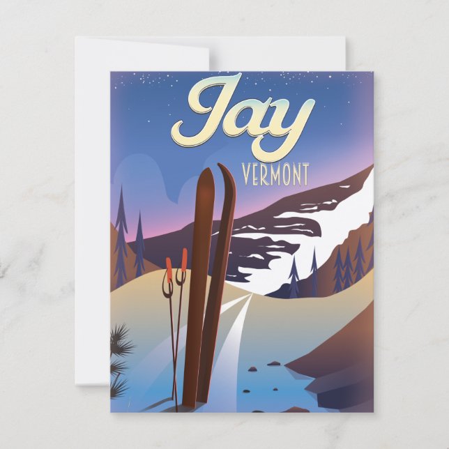 Jay Vermont USA ski travel poster. (Front)