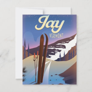 Jay Vermont USA ski travel poster.