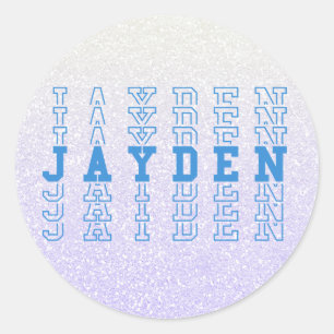 Jayden Custom Boy Name Classic Round Sticker