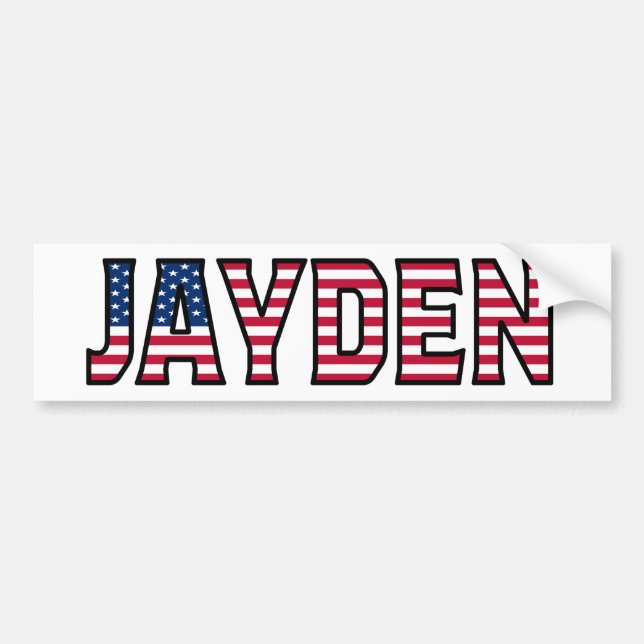 Jayden Name Vorname USA Aufkleber Sticker Auto (Front)