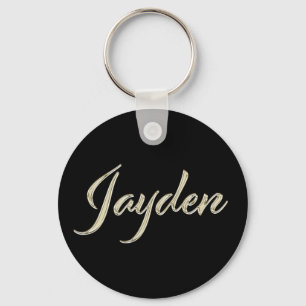 Jayden Name whitegold Button Schlüsselanhänger Key Ring