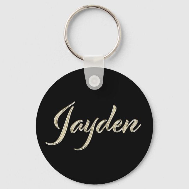 Jayden Name whitegold Button Schlüsselanhänger Key Ring (Front)