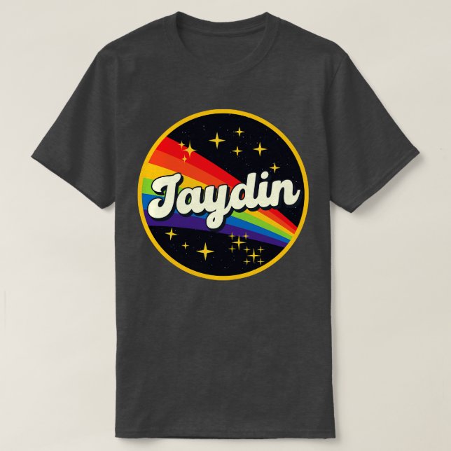 Jaydin Rainbow In Space Vintage Style T-Shirt (Design Front)