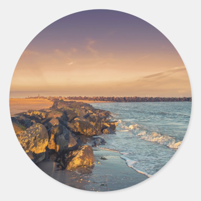 Jaywick seaside classic round sticker (Front)
