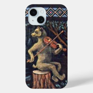 Jazep Drazdovic - Bear with Violin iPhone 15 Case
