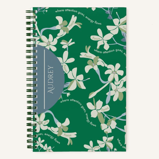 JAZMIN FOCUS GREEN NOTEBOOK (Front)