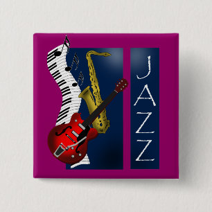 Jazz 15 Cm Square Badge