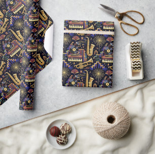 Jazz Age Celebration Pattern Wrapping Paper