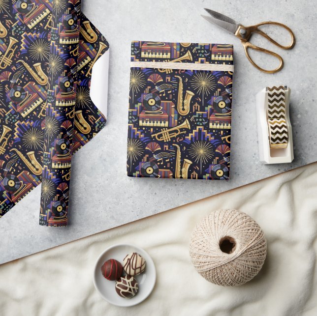 Jazz Age Celebration Pattern Wrapping Paper (Crafts)