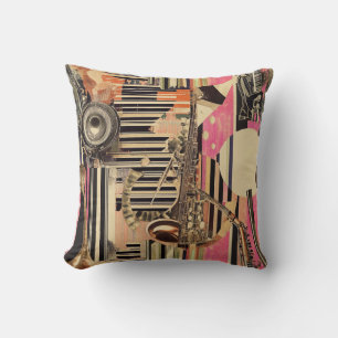 Jazz Age Musician 1920s Dadaist Style Cushion