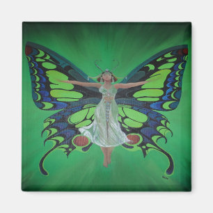 Jazz Age Showgirl Flapper Wearing Butterfly Wings Magnet
