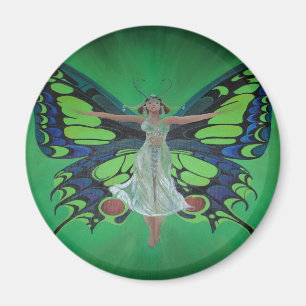Jazz Age Showgirl Flapper Wearing Butterfly Wings Magnet