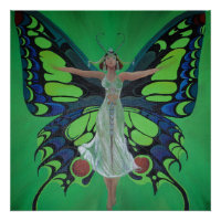 Jazz Age Showgirl Flapper Wearing Butterfly Wings 