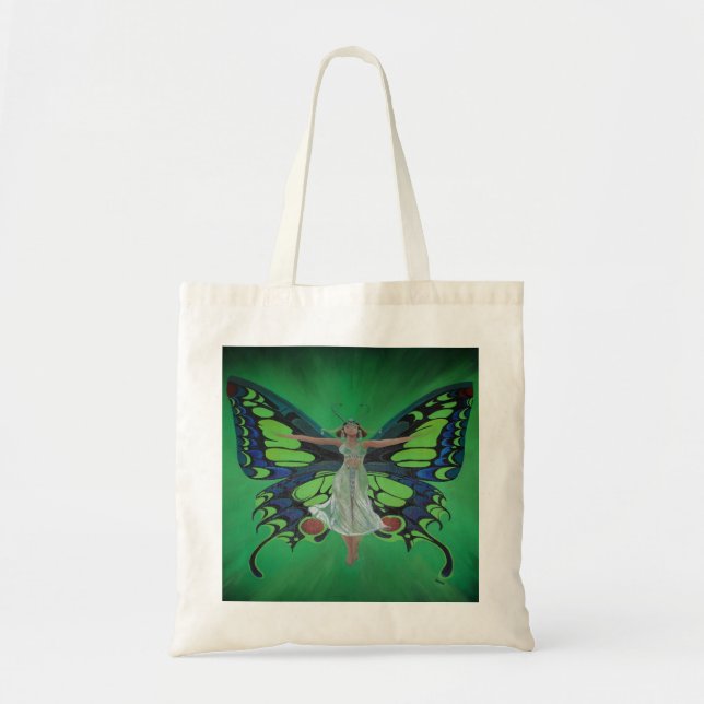 Jazz Age Showgirl Flapper Wearing Butterfly Wings  Tote Bag (Front)