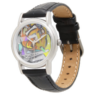 Jazz - Arty Abstract Design w Hour Dots Watch
