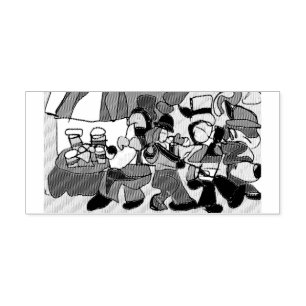 Jazz autumn coffee rubber stamp