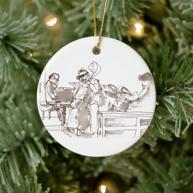 jazz band art ceramic ornament (Tree)