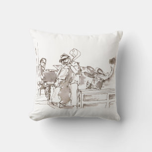 jazz band art cushion
