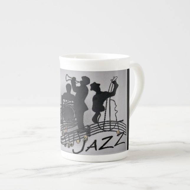 Jazz Band Bone China Mug (Front Right)
