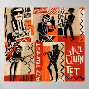 Jazz Band Cool Vintage Poster