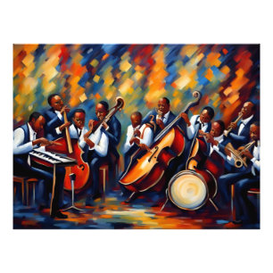 Jazz band musicians photo print