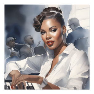 Jazz band musicians photo print