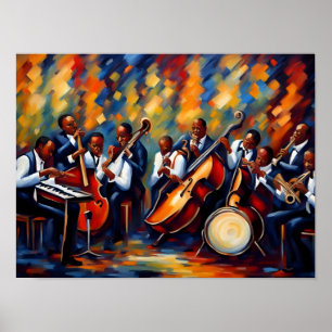 Jazz band musicians poster