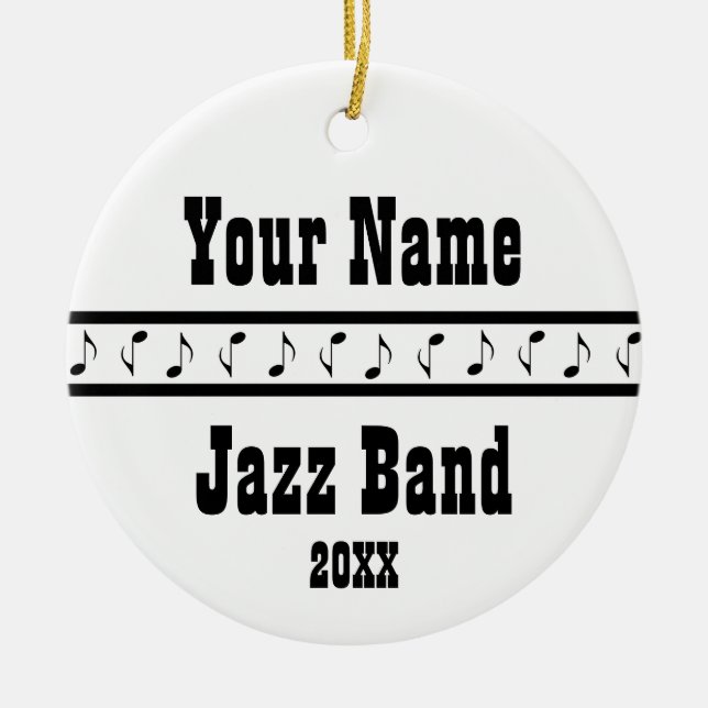 Jazz Band Personalised Music Ornament Keepsake (Front)