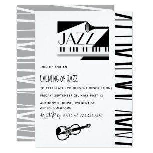 Jazz Party Themes Invitations Announcements Zazzle Au