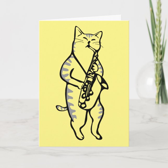 JAZZ CAT BIRTHDAY CARD (Front)