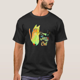 Jazz Cat Cat Playing Trumpet Kitten Musician T-Shirt