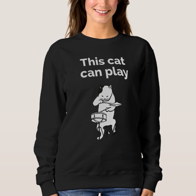 Jazz Cat Drummer Sweatshirt (Front)