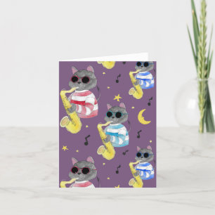 Jazz Cat Holiday Card