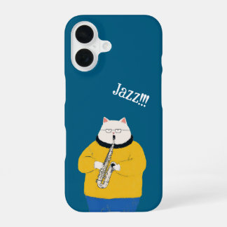 Jazz cat, personalized iPhone 16 case