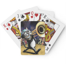 Jazz Cat playing music on Trombone