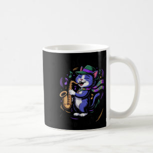 Jazz Cat Playing Saxophone Music Lover Art New Orl Coffee Mug