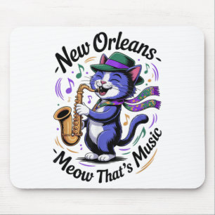 Jazz Cat Playing Saxophone Music Lover Art New Orl Mouse Pad