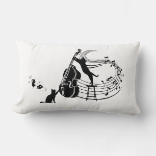 Jazz Cats   Double Bass Lumbar Cushion