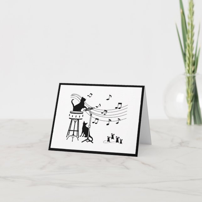Jazz Cats | Drum Folded Note Card (Front)