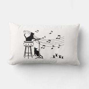 Jazz Cats   Drum Lumbar Pillow