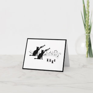 Jazz Cats   Trumpet Folded Note Card
