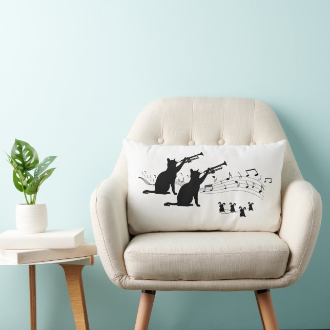 Jazz Cats | Trumpet Lumbar Cushion (Chair)