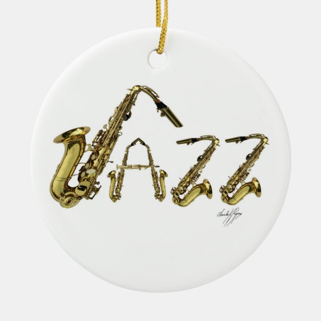 Jazz Ceramic Ornament (Front)
