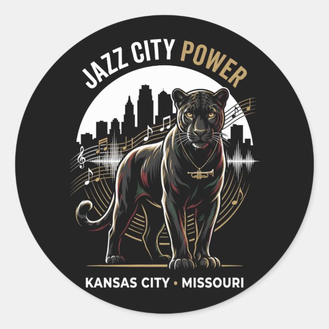 Jazz City Power Kansas City Jaguar Cultural Art Classic Round Sticker (Front)